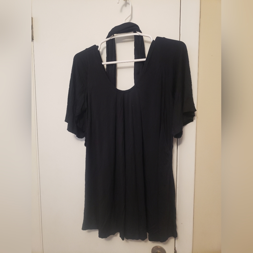 Black Latched Mama Lindi Style Short Sleeve Nursing/ Maternity Top